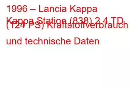 1996 – Lancia Kappa
Kappa Station (838) 2.4 TD (124 PS) Kraftstoffverbrauch und technische Daten