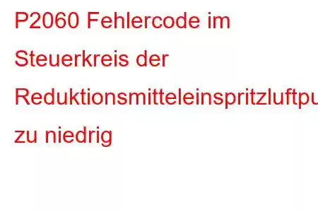 P2060 Fehlercode im Steuerkreis der Reduktionsmitteleinspritzluftpumpe zu niedrig