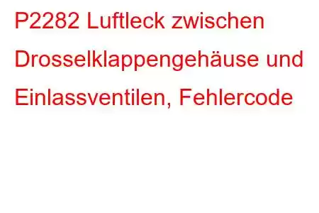 P2282 Luftleck zwischen Drosselklappengehäuse und Einlassventilen, Fehlercode