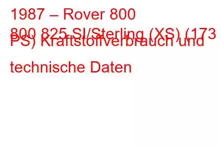 1987 – Rover 800
800 825 SI/Sterling (XS) (173 PS) Kraftstoffverbrauch und technische Daten