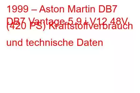 1999 – Aston Martin DB7
DB7 Vantage 5.9 i V12 48V (420 PS) Kraftstoffverbrauch und technische Daten