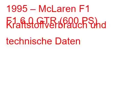 1995 – McLaren F1
F1 6.0 GTR (600 PS) Kraftstoffverbrauch und technische Daten