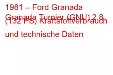 1981 – Ford Granada
Granada Turnier (GNU) 2.8 (132 PS) Kraftstoffverbrauch und technische Daten