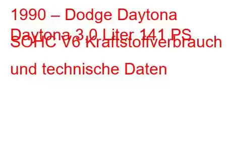 1990 – Dodge Daytona
Daytona 3,0 Liter 141 PS SOHC V6 Kraftstoffverbrauch und technische Daten