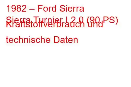 1982 – Ford Sierra
Sierra Turnier I 2.0 (90 PS) Kraftstoffverbrauch und technische Daten