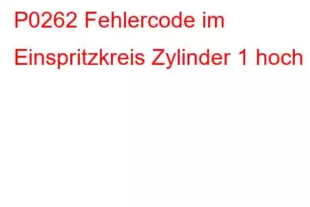 P0262 Fehlercode im Einspritzkreis Zylinder 1 hoch