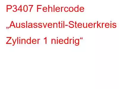 P3407 Fehlercode „Auslassventil-Steuerkreis Zylinder 1 niedrig“