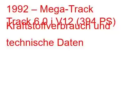 1992 – Mega-Track
Track 6.0 i V12 (394 PS) Kraftstoffverbrauch und technische Daten