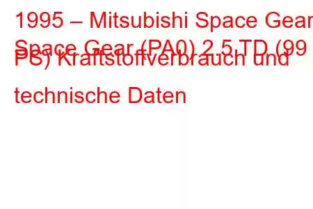 1995 – Mitsubishi Space Gear
Space Gear (PA0) 2.5 TD (99 PS) Kraftstoffverbrauch und technische Daten