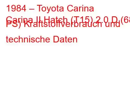 1984 – Toyota Carina
Carina II Hatch (T15) 2.0 D (68 PS) Kraftstoffverbrauch und technische Daten