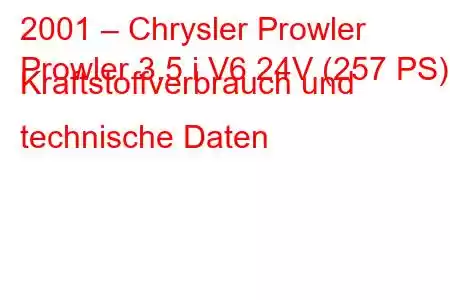 2001 – Chrysler Prowler
Prowler 3.5 i V6 24V (257 PS) Kraftstoffverbrauch und technische Daten