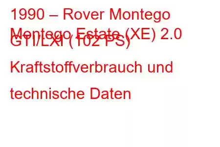 1990 – Rover Montego
Montego Estate (XE) 2.0 GTI/LXI (102 PS) Kraftstoffverbrauch und technische Daten