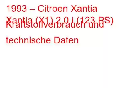 1993 – Citroen Xantia
Xantia (X1) 2.0 i (123 PS) Kraftstoffverbrauch und technische Daten