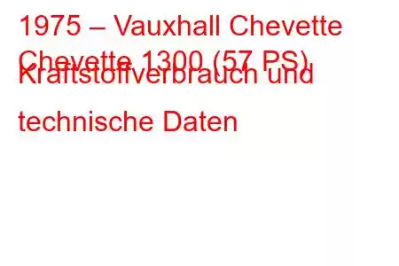 1975 – Vauxhall Chevette
Chevette 1300 (57 PS) Kraftstoffverbrauch und technische Daten