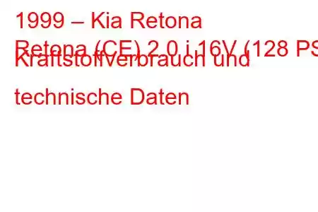 1999 – Kia Retona
Retona (CE) 2.0 i 16V (128 PS) Kraftstoffverbrauch und technische Daten