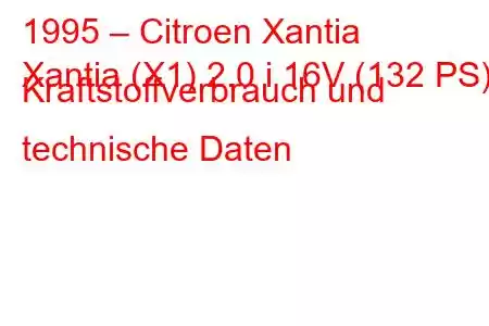 1995 – Citroen Xantia
Xantia (X1) 2.0 i 16V (132 PS) Kraftstoffverbrauch und technische Daten