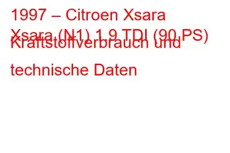 1997 – Citroen Xsara
Xsara (N1) 1.9 TDI (90 PS) Kraftstoffverbrauch und technische Daten