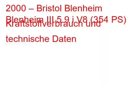 2000 – Bristol Blenheim
Blenheim III 5.9 i V8 (354 PS) Kraftstoffverbrauch und technische Daten