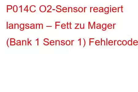 P014C O2-Sensor reagiert langsam – Fett zu Mager (Bank 1 Sensor 1) Fehlercode