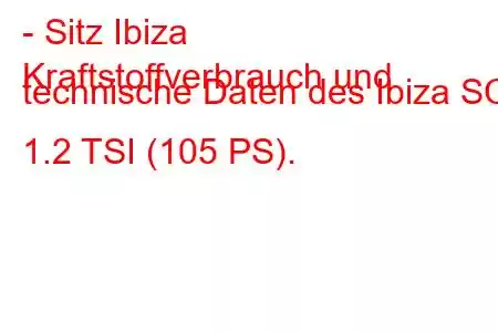 - Sitz Ibiza
Kraftstoffverbrauch und technische Daten des Ibiza SC 1.2 TSI (105 PS).