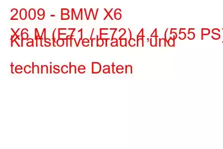 2009 - BMW X6
X6 M (E71 / E72) 4,4 (555 PS) Kraftstoffverbrauch und technische Daten