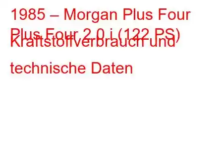 1985 – Morgan Plus Four
Plus Four 2.0 i (122 PS) Kraftstoffverbrauch und technische Daten