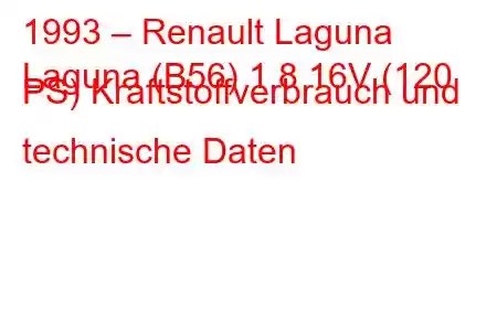 1993 – Renault Laguna
Laguna (B56) 1.8 16V (120 PS) Kraftstoffverbrauch und technische Daten