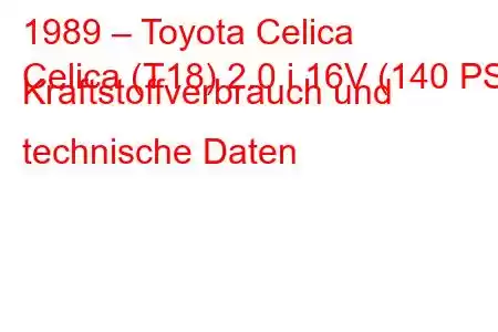 1989 – Toyota Celica
Celica (T18) 2.0 i 16V (140 PS) Kraftstoffverbrauch und technische Daten