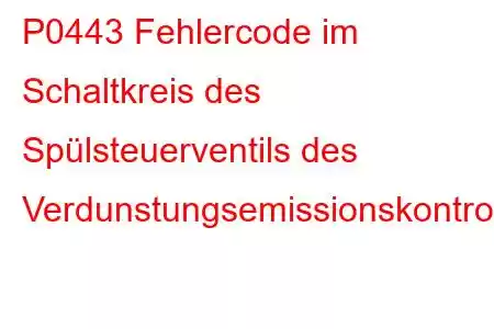 P0443 Fehlercode im Schaltkreis des Spülsteuerventils des Verdunstungsemissionskontrollsystems