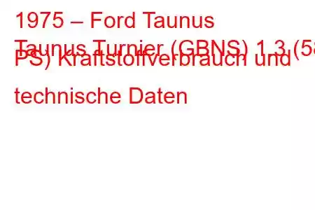 1975 – Ford Taunus
Taunus Turnier (GBNS) 1.3 (58 PS) Kraftstoffverbrauch und technische Daten