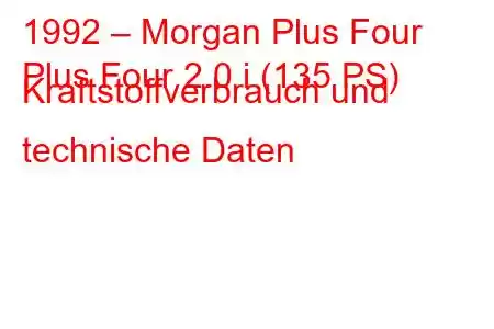 1992 – Morgan Plus Four
Plus Four 2.0 i (135 PS) Kraftstoffverbrauch und technische Daten