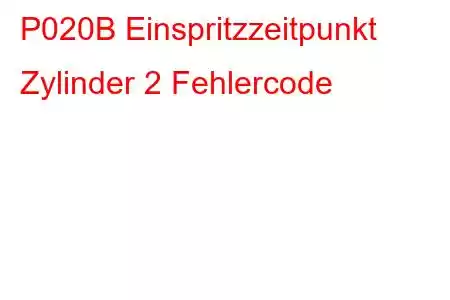 P020B Einspritzzeitpunkt Zylinder 2 Fehlercode