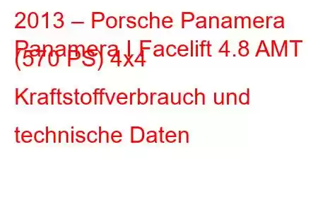 2013 – Porsche Panamera
Panamera I Facelift 4.8 AMT (570 PS) 4x4 Kraftstoffverbrauch und technische Daten