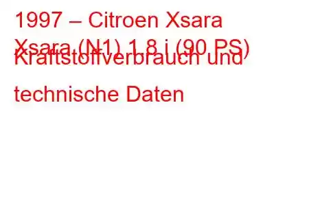 1997 – Citroen Xsara
Xsara (N1) 1.8 i (90 PS) Kraftstoffverbrauch und technische Daten