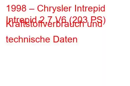 1998 – Chrysler Intrepid
Intrepid 2,7 V6 (203 PS) Kraftstoffverbrauch und technische Daten