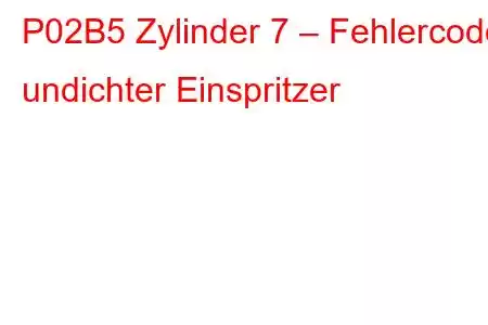 P02B5 Zylinder 7 – Fehlercode undichter Einspritzer