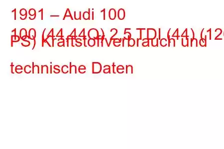 1991 – Audi 100
100 (44,44Q) 2,5 TDI (44) (120 PS) Kraftstoffverbrauch und technische Daten