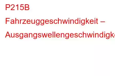 P215B Fahrzeuggeschwindigkeit – Ausgangswellengeschwindigkeits-Korrelations-Fehlercode