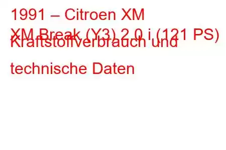 1991 – Citroen XM
XM Break (Y3) 2.0 i (121 PS) Kraftstoffverbrauch und technische Daten