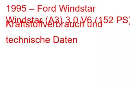 1995 – Ford Windstar
Windstar (A3) 3.0 V6 (152 PS) Kraftstoffverbrauch und technische Daten