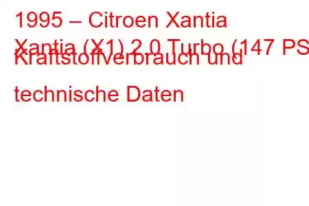 1995 – Citroen Xantia
Xantia (X1) 2.0 Turbo (147 PS) Kraftstoffverbrauch und technische Daten