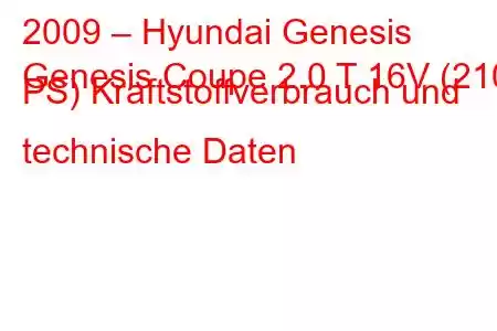 2009 – Hyundai Genesis
Genesis Coupe 2.0 T 16V (210 PS) Kraftstoffverbrauch und technische Daten