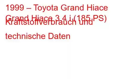 1999 – Toyota Grand Hiace
Grand Hiace 3.4 i (185 PS) Kraftstoffverbrauch und technische Daten