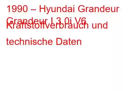 1990 – Hyundai Grandeur
Grandeur I 3.0i V6 Kraftstoffverbrauch und technische Daten