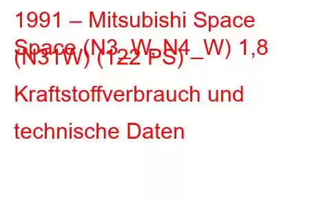 1991 – Mitsubishi Space
Space (N3_W, N4_W) 1,8 (N31W) (122 PS) Kraftstoffverbrauch und technische Daten