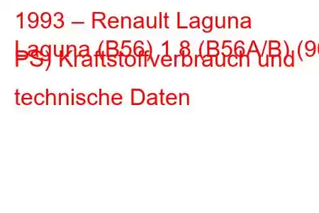 1993 – Renault Laguna
Laguna (B56) 1.8 (B56A/B) (90 PS) Kraftstoffverbrauch und technische Daten