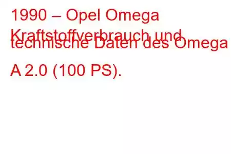 1990 – Opel Omega
Kraftstoffverbrauch und technische Daten des Omega A 2.0 (100 PS).