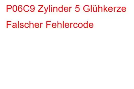 P06C9 Zylinder 5 Glühkerze Falscher Fehlercode