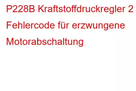 P228B Kraftstoffdruckregler 2 – Fehlercode für erzwungene Motorabschaltung