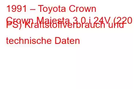 1991 – Toyota Crown
Crown Majesta 3.0 i 24V (220 PS) Kraftstoffverbrauch und technische Daten